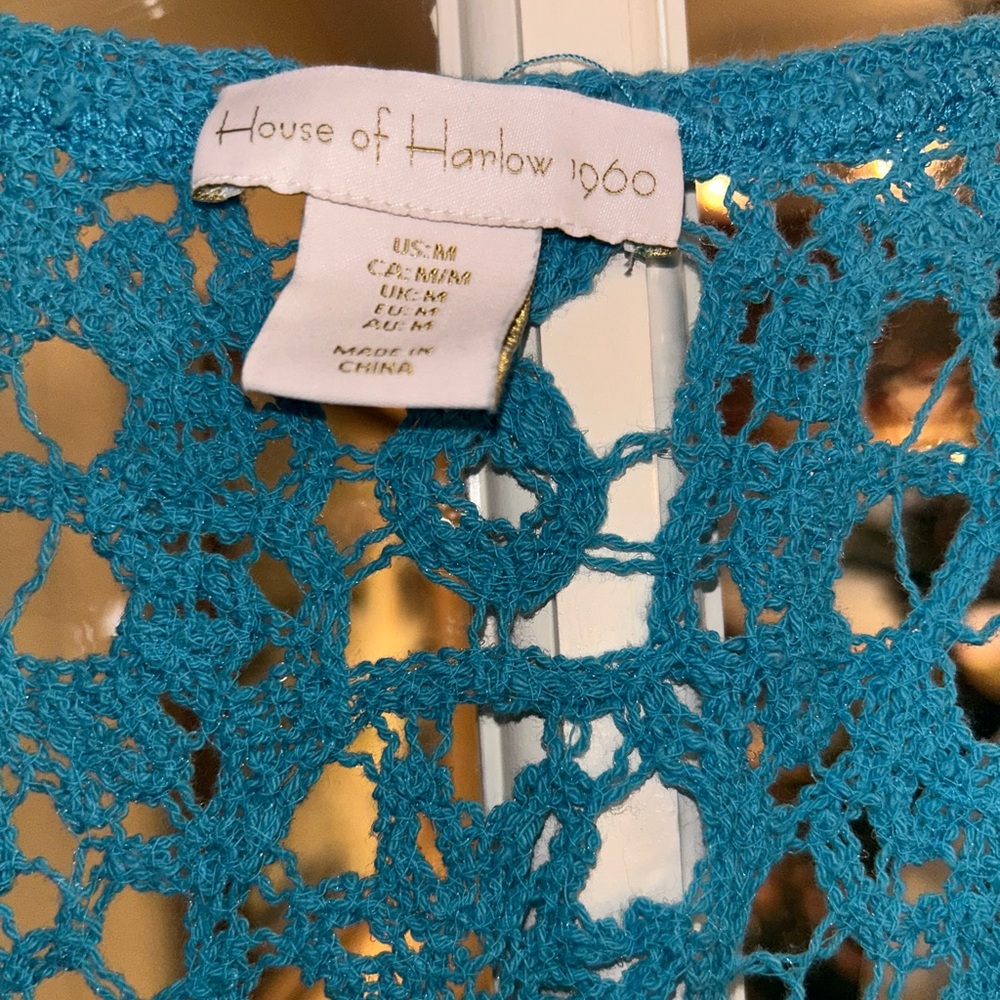 House of Harlow Womens Blue Crochet Lace Maxi Dress - Picture 3 of 4